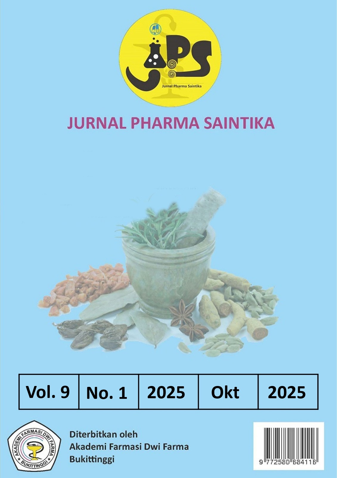 					View Vol. 9 No. 1 (2025): Oktober : Jurnal Pharma Saintika
				